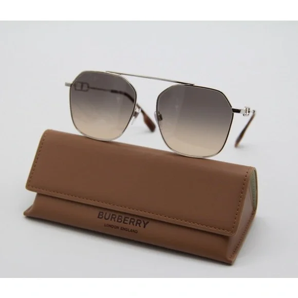 Burberry Silver and Brown Sunglasses